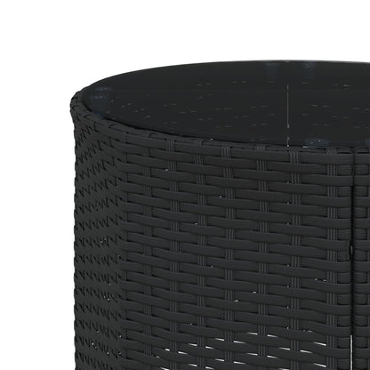 Divano Giardino Tavolo e Cuscini Semicircolare Nero Polyrattan | homemem39