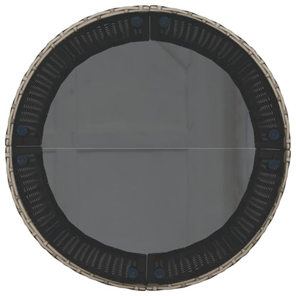 Divano Giardino Tavolo Cuscini Semicircolare Grigio Polyrattan | homemem39