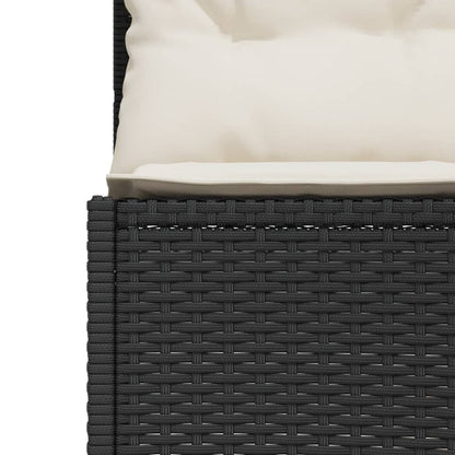 Divano Giardino Tavolo e Cuscini Semicircolare Nero Polyrattan | homemem39
