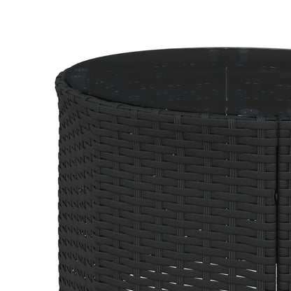 Divano Giardino Tavolo e Cuscini Semicircolare Nero Polyrattan | homemem39