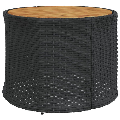Divano Giardino Tavolo e Cuscini Semicircolare Nero Polyrattan | homemem39