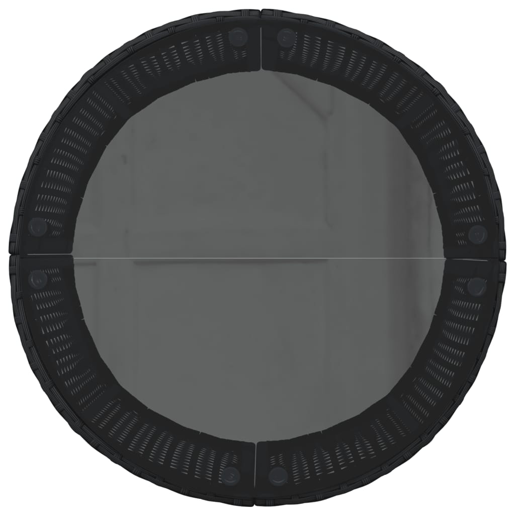 Divano Giardino con Tavolo e Cuscini Circolare Nero Polyrattan | homemem39