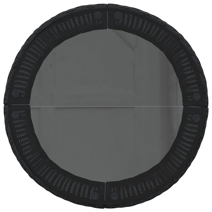 Divano Giardino con Tavolo e Cuscini Circolare Nero Polyrattan | homemem39