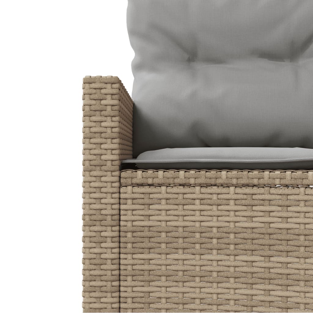 Divano Giardino con Tavolo e Cuscini Circolare Beige Polyrattan | homemem39