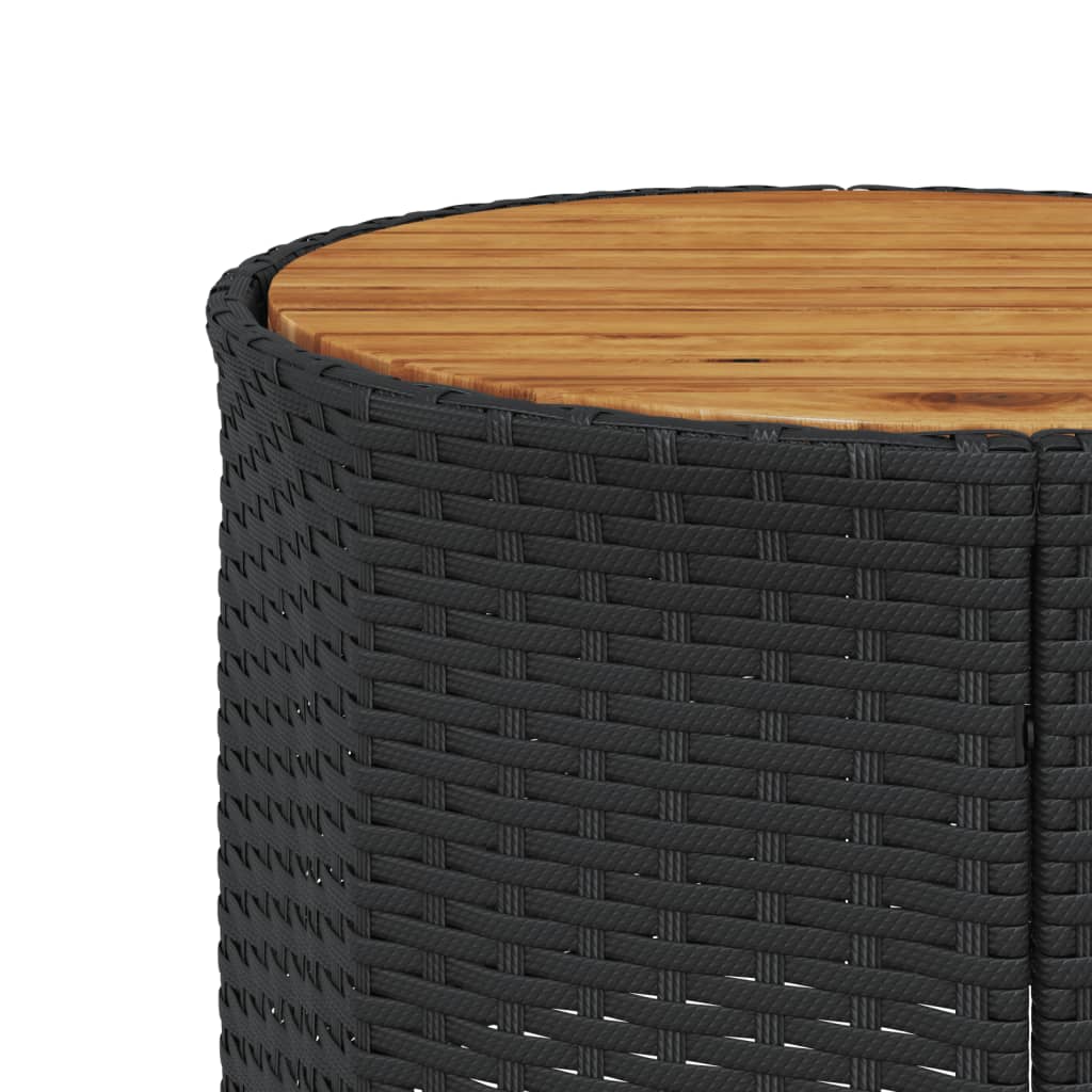 Divano Giardino con Tavolo e Cuscini Circolare Nero Polyrattan | homemem39