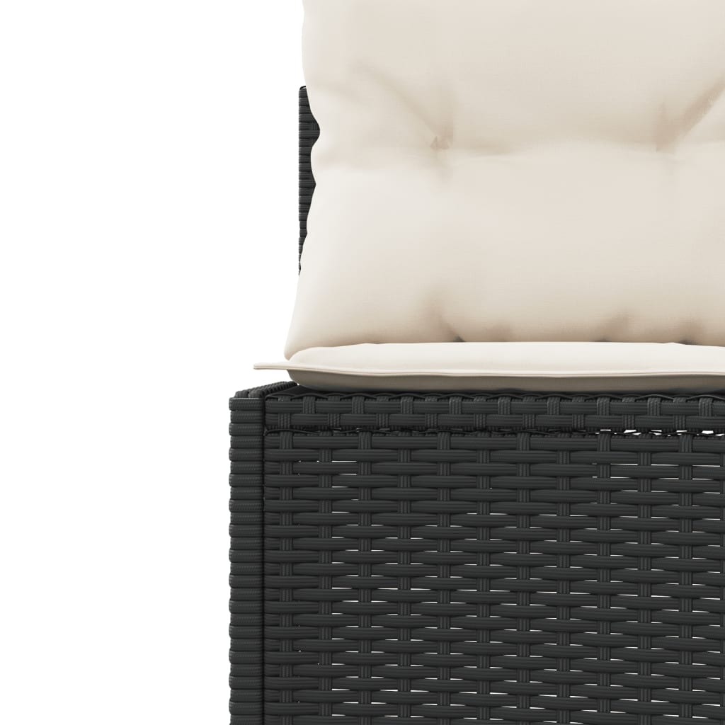 Divano da Giardino con Cuscini Circolare Nero in Polyrattan | homemem39
