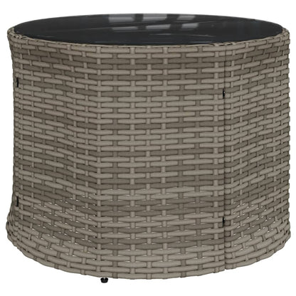 Divano da Giardino Tavolo e Cuscini Circolare Grigio Polyrattan | homemem39