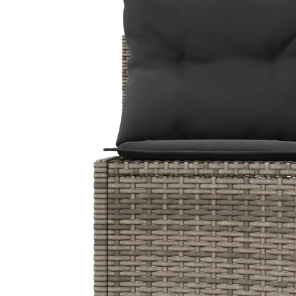 Divano da Giardino Tavolo e Cuscini Circolare Grigio Polyrattan | homemem39