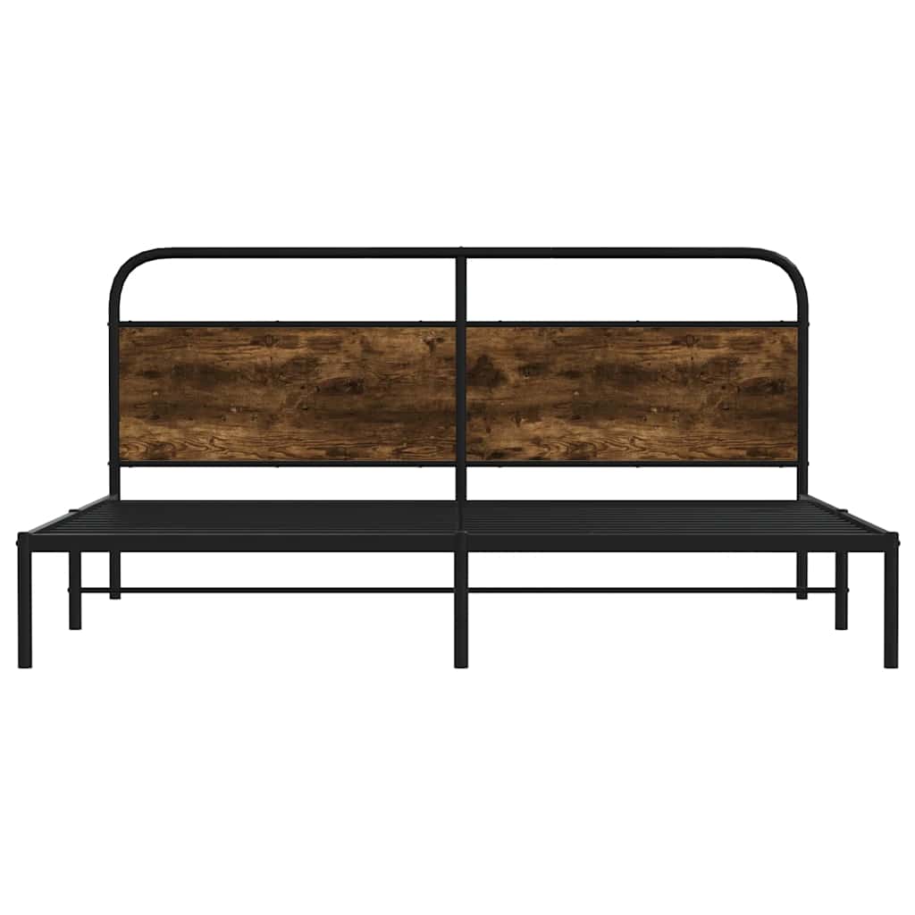 Giroletto senza Materaso in Metallo Rovere Fumo 180x200 cm | homemem39