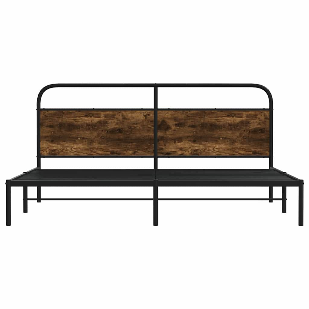 Giroletto senza Materaso in Metallo Rovere Fumo 183x213 cm | homemem39
