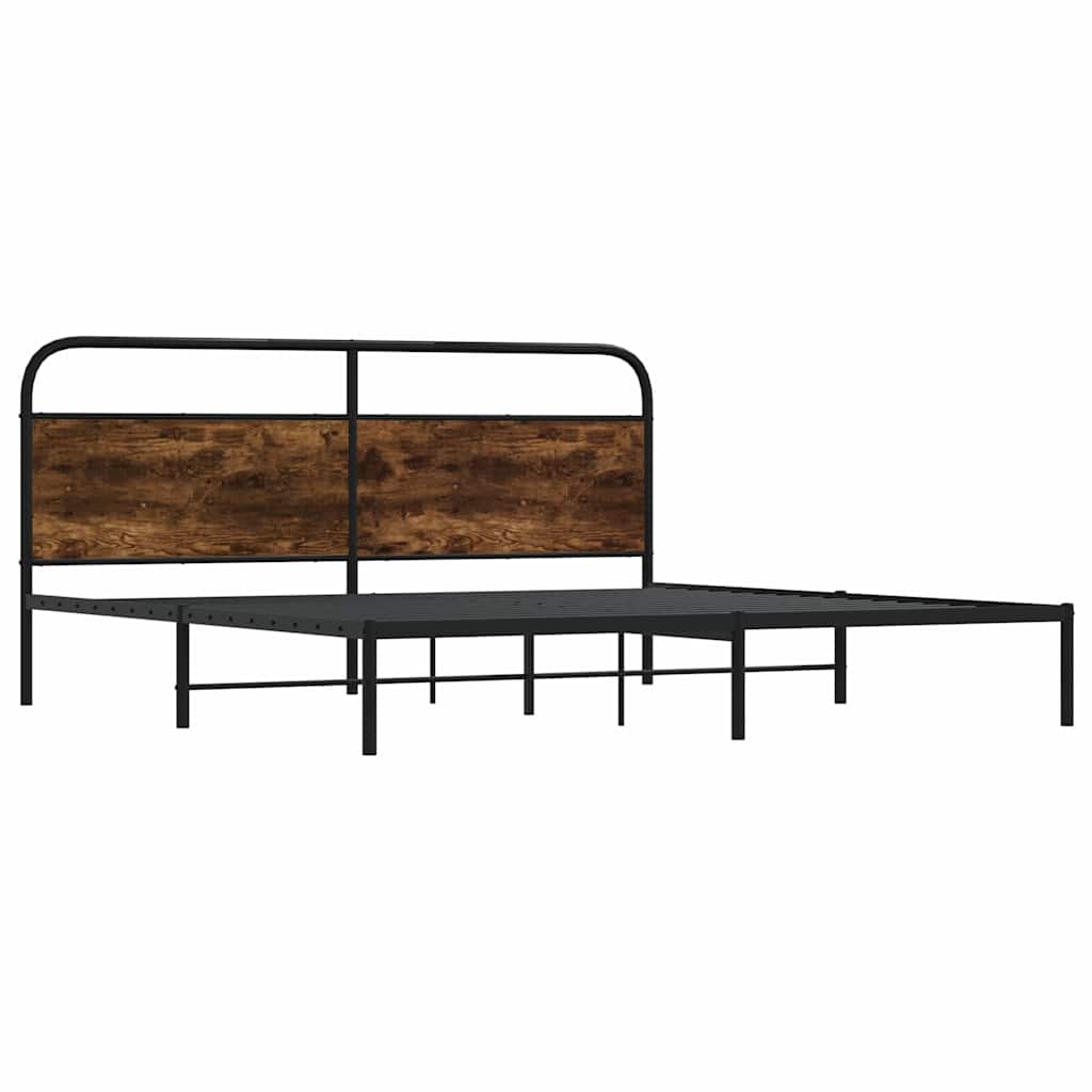 Giroletto senza Materaso in Metallo Rovere Fumo 193x203 cm | homemem39