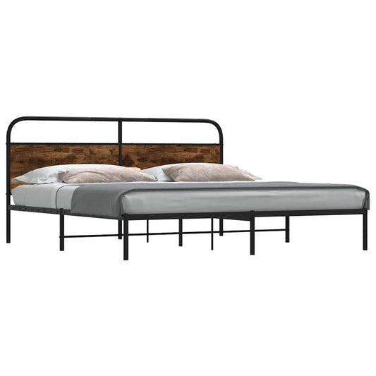 Giroletto senza Materaso in Metallo Rovere Fumo 193x203 cm | homemem39