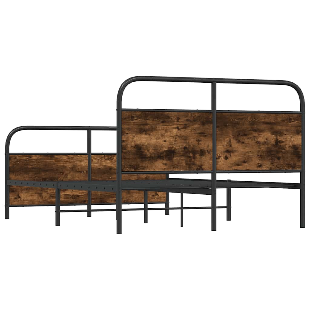 Giroletto senza Materaso in Metallo Rovere Fumo 140x190 cm | homemem39