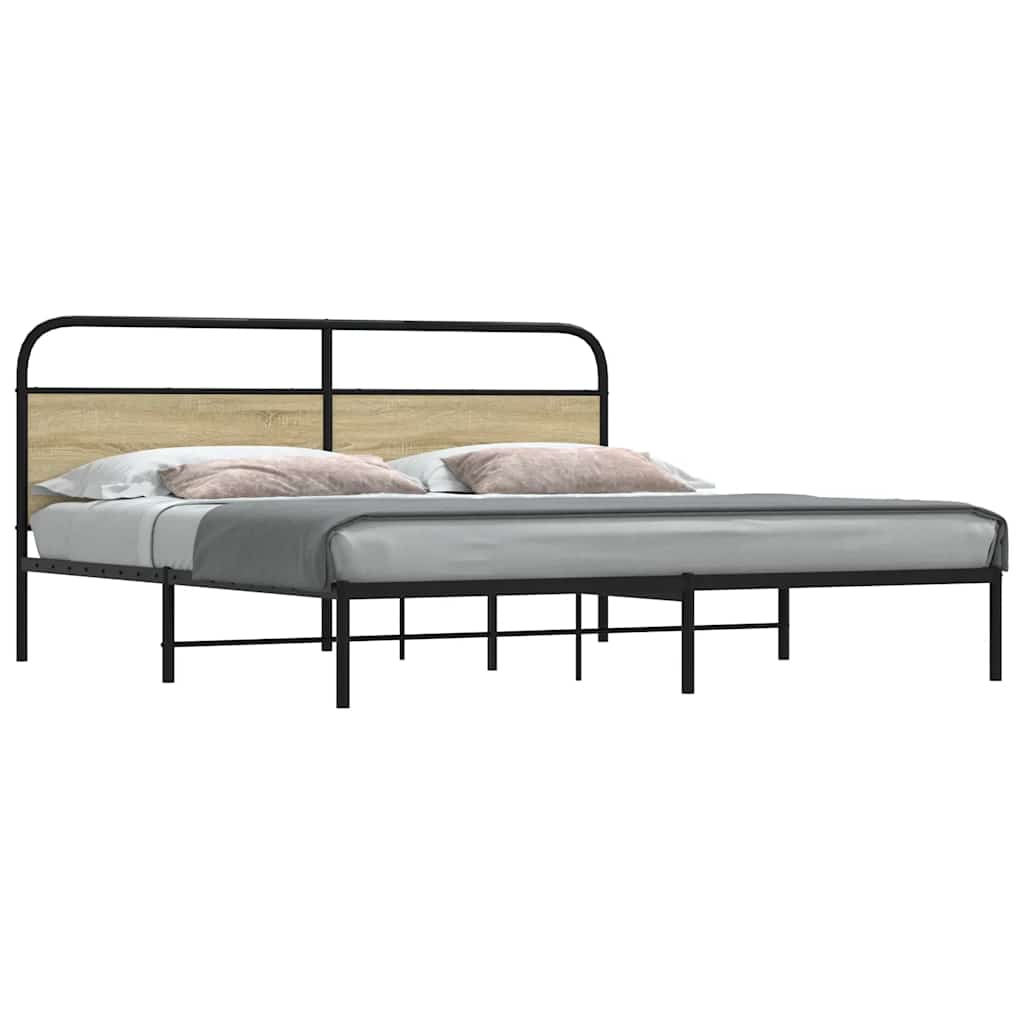 Giroletto senza Materaso in Metallo Rovere Sonoma 180x200 cm | homemem39