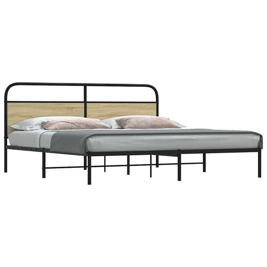 Giroletto senza Materaso in Metallo Rovere Sonoma 180x200 cm | homemem39
