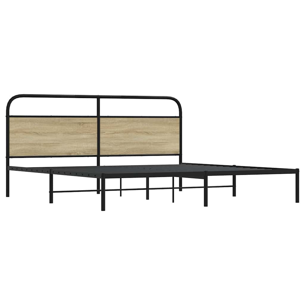 Giroletto senza Materaso in Metallo Rovere Sonoma 193x203 cm | homemem39