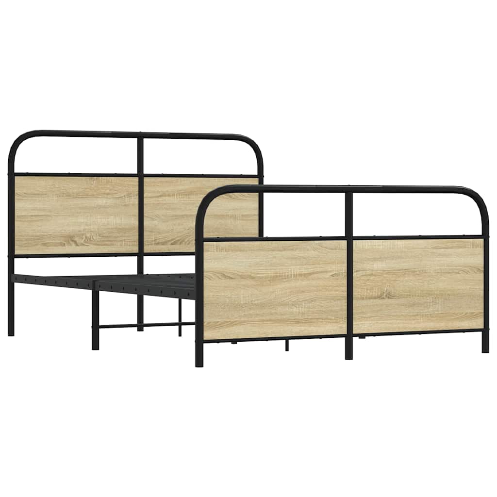 Giroletto senza Materaso in Metallo Rovere Sonoma 140x190 cm | homemem39