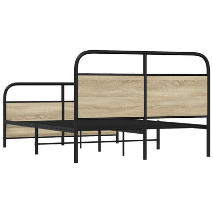 Giroletto senza Materaso in Metallo Rovere Sonoma 140x190 cm | homemem39