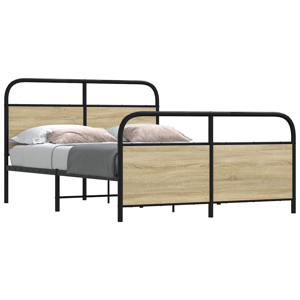 Giroletto senza Materaso in Metallo Rovere Sonoma 140x190 cm | homemem39