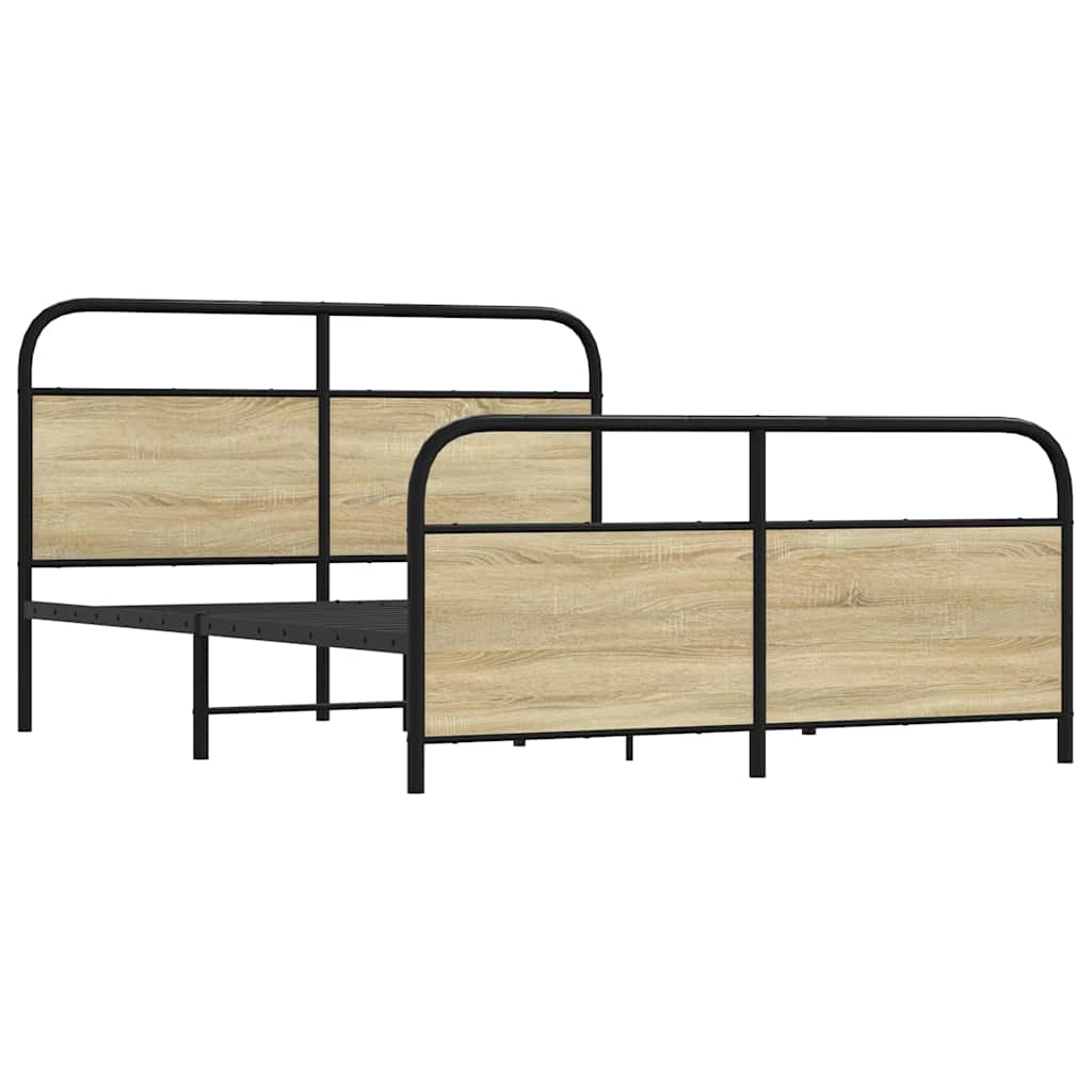 Giroletto senza Materaso in Metallo Rovere Sonoma 150x200 cm | homemem39