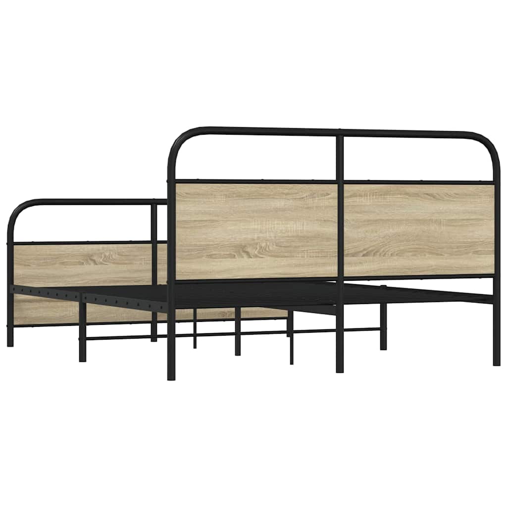 Giroletto senza Materaso in Metallo Rovere Sonoma 150x200 cm | homemem39