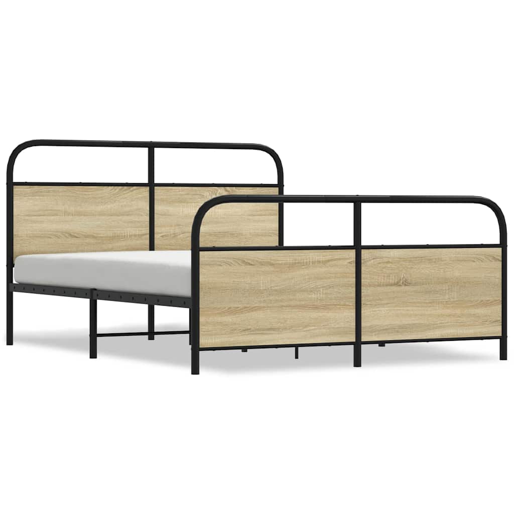 Giroletto senza Materaso in Metallo Rovere Sonoma 160x200 cm | homemem39