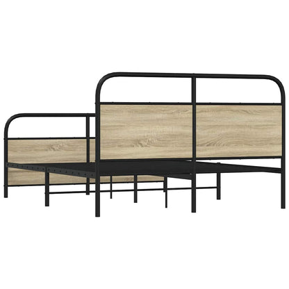Giroletto senza Materaso in Metallo Rovere Sonoma 160x200 cm | homemem39