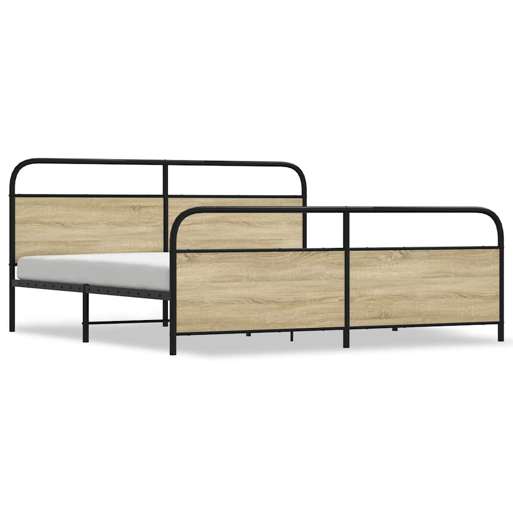 Giroletto senza Materaso in Metallo Rovere Sonoma 180x200 cm | homemem39