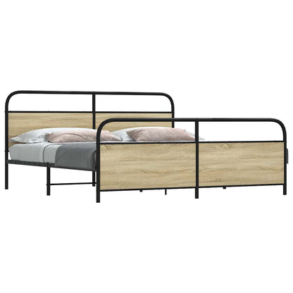 Giroletto senza Materaso in Metallo Rovere Sonoma 180x200 cm | homemem39