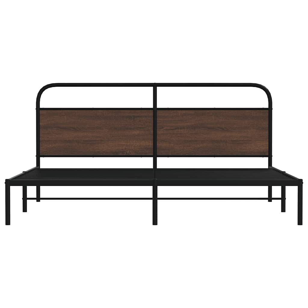 Giroletto senza Materaso in Metallo Rovere Marrone 180x200 cm