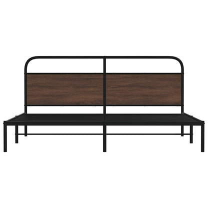 Giroletto senza Materaso in Metallo Rovere Marrone 180x200 cm