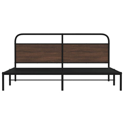 Giroletto senza Materaso in Metallo Rovere Marrone 193x203 cm - homemem39