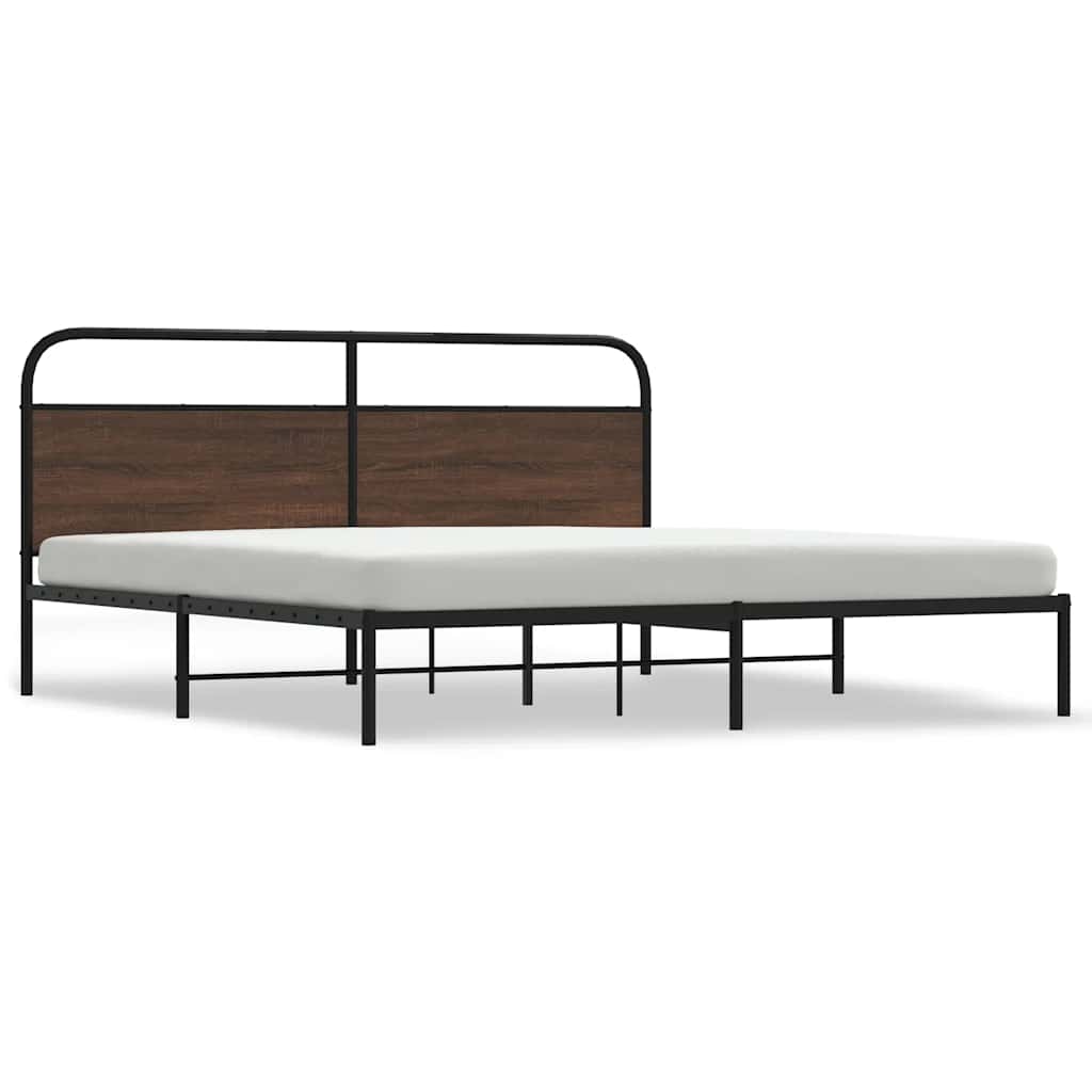 Giroletto senza Materaso in Metallo Rovere Marrone 200x200 cm | homemem39