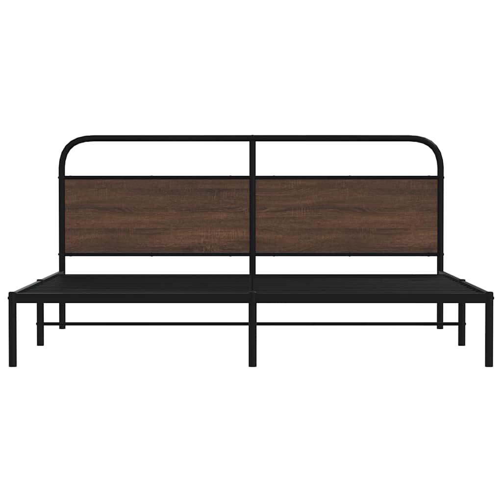 Giroletto senza Materaso in Metallo Rovere Marrone 200x200 cm | homemem39
