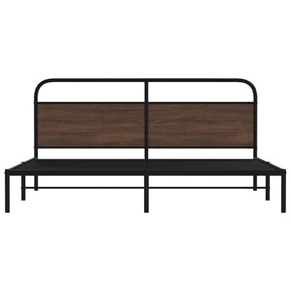 Giroletto senza Materaso in Metallo Rovere Marrone 200x200 cm | homemem39