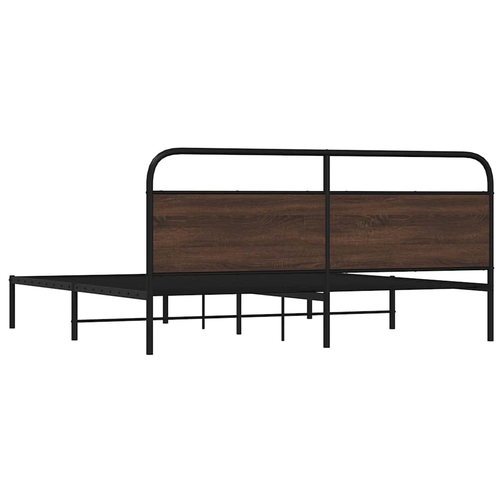 Giroletto senza Materaso in Metallo Rovere Marrone 200x200 cm | homemem39