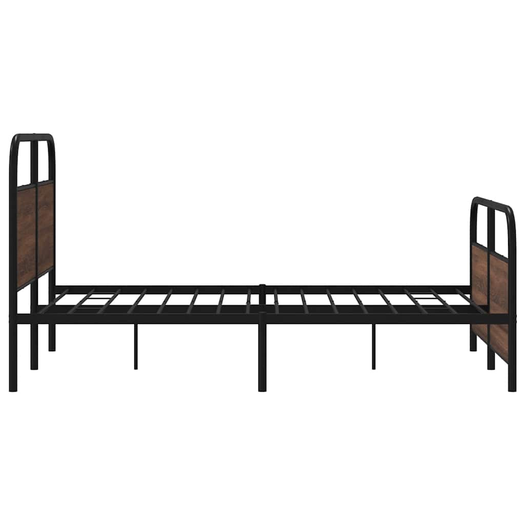 Giroletto senza Materaso in Metallo Rovere Marrone 137x190 cm | homemem39
