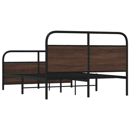 Giroletto senza Materaso in Metallo Rovere Marrone 137x190 cm | homemem39