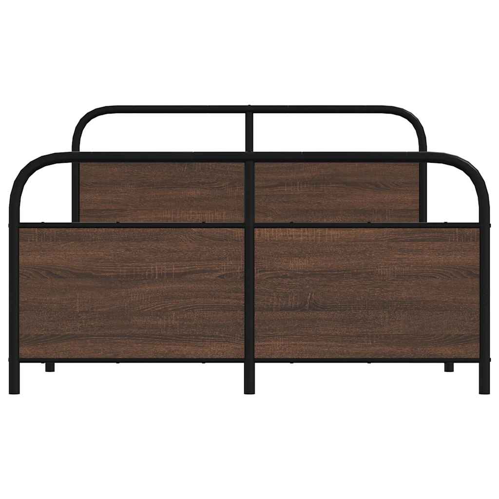 Giroletto senza Materasso in Metallo Rovere Marrone 140x190 cm