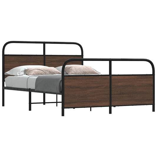 Giroletto senza Materasso in Metallo Rovere Marrone 140x190 cm | homemem39