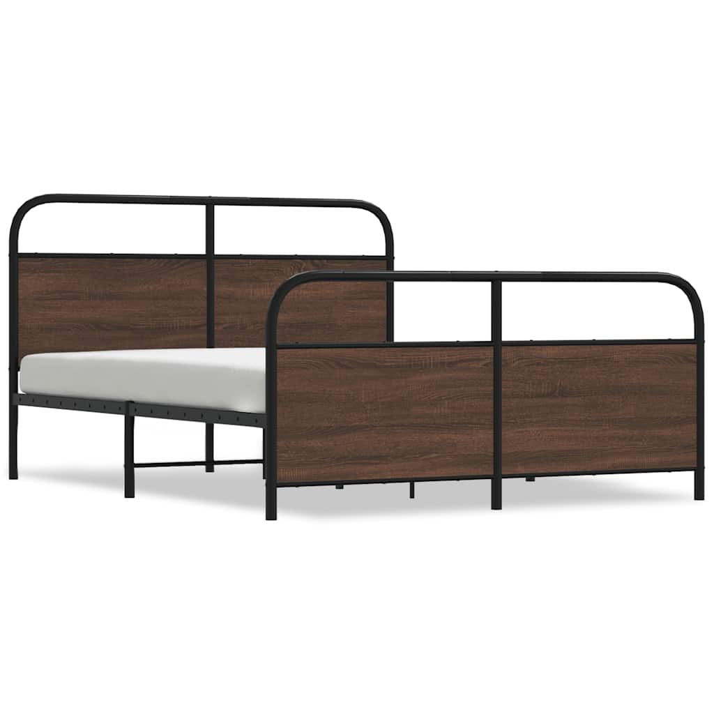 Giroletto senza Materaso in Metallo Rovere Marrone 160x200 cm | homemem39