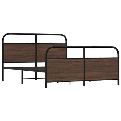 Giroletto senza Materaso in Metallo Rovere Marrone 160x200 cm | homemem39