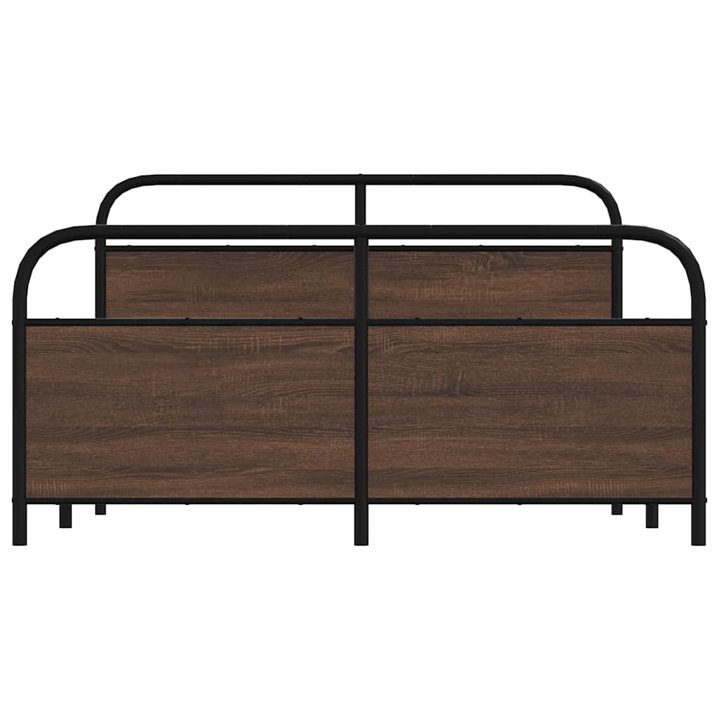 Giroletto senza Materaso in Metallo Rovere Marrone 160x200 cm | homemem39