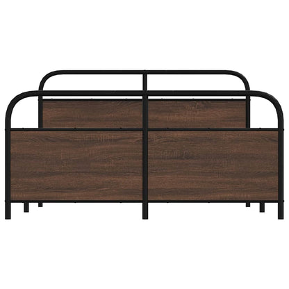 Giroletto senza Materaso in Metallo Rovere Marrone 160x200 cm | homemem39