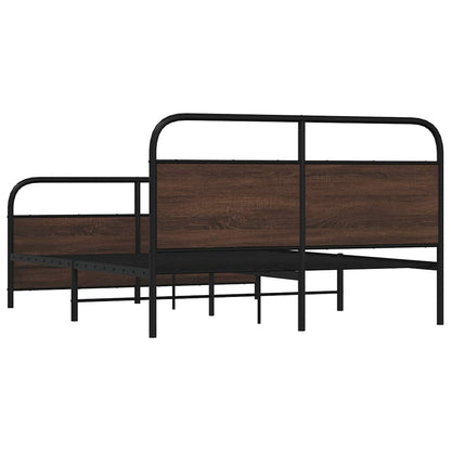 Giroletto senza Materaso in Metallo Rovere Marrone 160x200 cm | homemem39