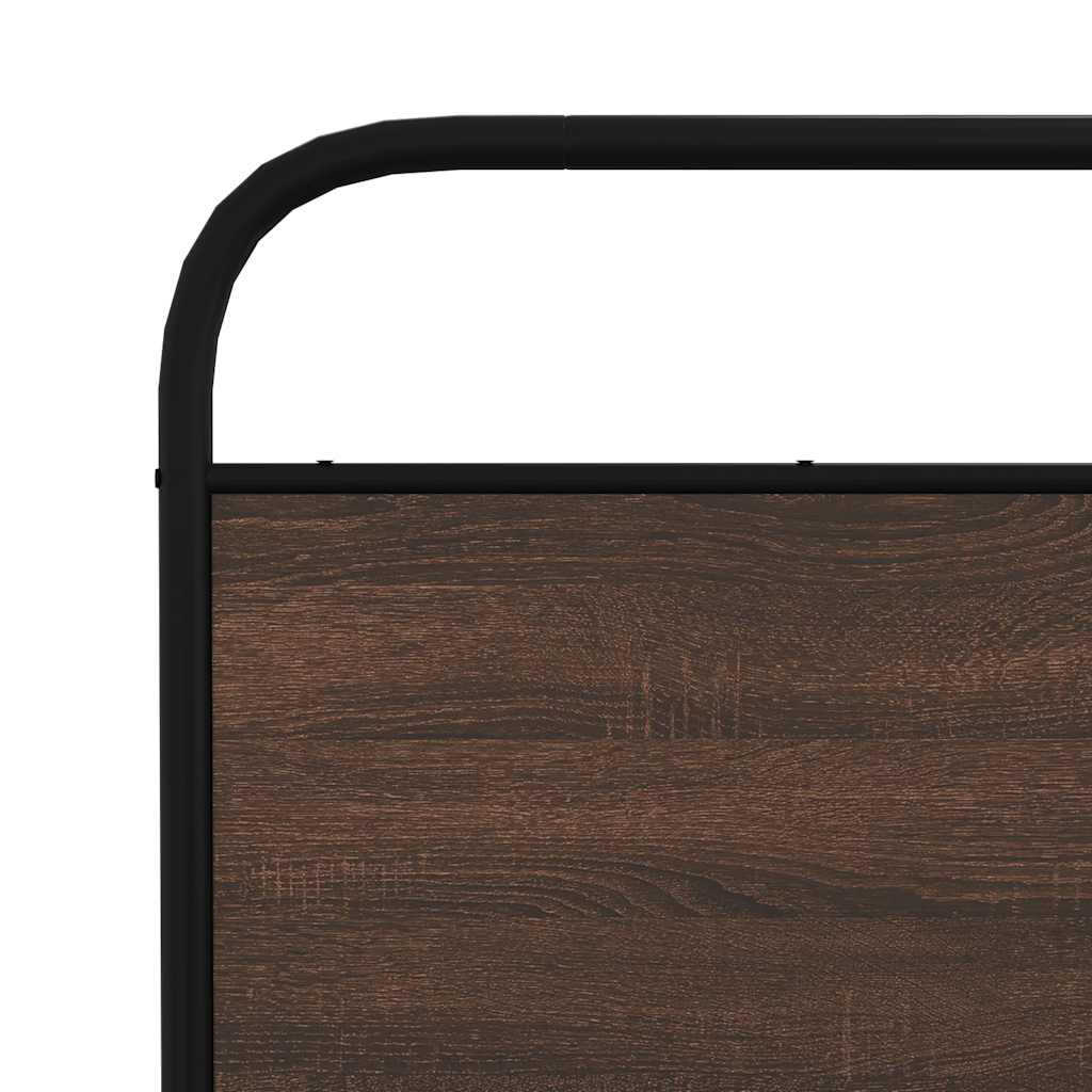 Giroletto senza Materaso in Metallo Rovere Marrone 160x200 cm | homemem39