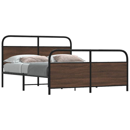 Giroletto senza Materaso in Metallo Rovere Marrone 160x200 cm | homemem39