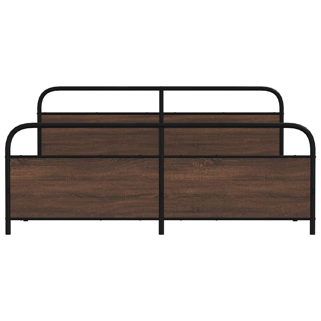 Giroletto senza Materaso in Metallo Rovere Marrone 180x200 cm | homemem39