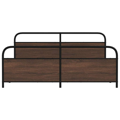 Giroletto senza Materaso in Metallo Rovere Marrone 180x200 cm | homemem39
