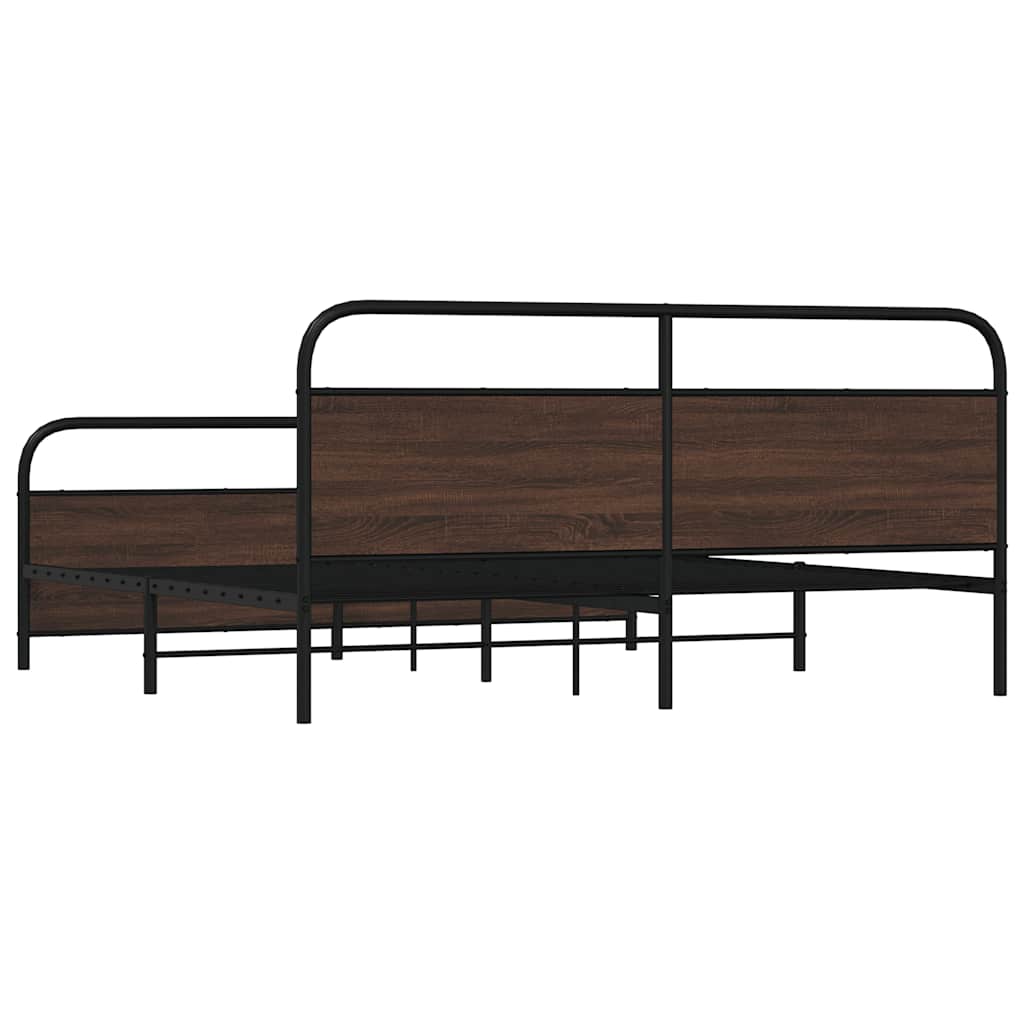 Giroletto senza Materaso in Metallo Rovere Marrone 180x200 cm | homemem39